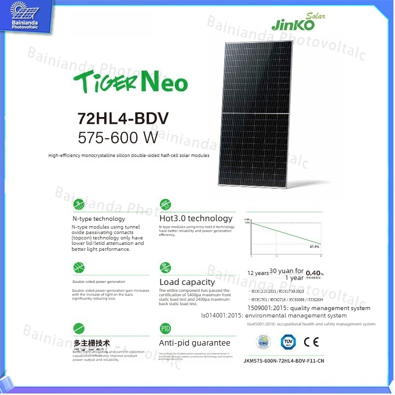 Jinko Solar Panel N-Type - Jinko 590W Yüksek Güçlü Güneş Paneli
